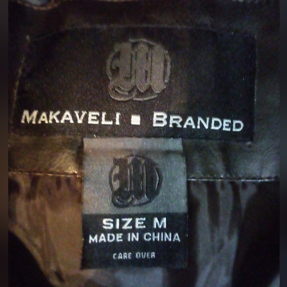 MAKAVELI BRANDED (TUPAC) Signature Series Hooded Faux Leather Coat Men's M Brown - Picture 13 of 13